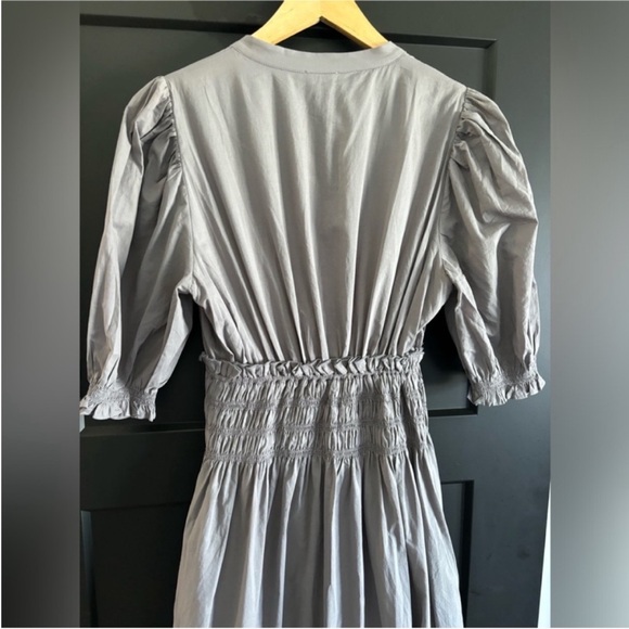 Anthropologie We Are Sundays Hanson Dress Shadow Grey ruffle smocked maxi dress - Picture 8 of 10